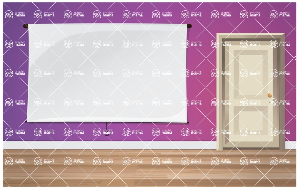 Room Backgrounds Vector Collection - Vector Room with Presentation Board Template